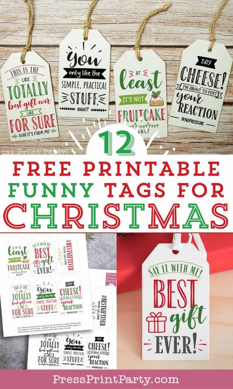 Funny Gift Tags Christmas, Free Printable Christmas Gift Tags Xmas, Secret Santa Gift Tags Free Printable, Christmas Tags Printable Free Templates, Printable Christmas Tags Free, Free Christmas Gift Tags Printable, Free Printable Tags Templates, Free Printable Christmas Tags, Free Christmas Labels