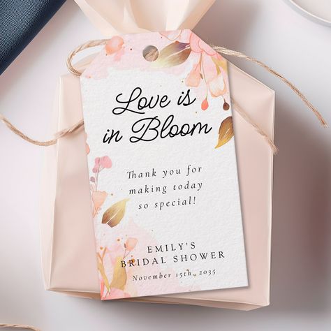 Let Love Grow Bridal Shower Theme, Bridal Shower Flower Theme, Love Is Blooming Bridal Shower Theme, Bridal Shower Goodie Bags, Love Is In Bloom Bridal Shower Theme, Bridal Shower Gift Tags, Love Is In Bloom, Boho Wedding Favours, Love In Bloom