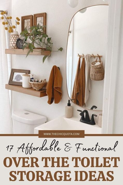 over the toilet storage ideas Above Toilet Ideas, Over The Toilet Decor, Over Toilet Decor, Under Sink Bathroom Organization, Bathroom Over Toilet Storage, Bathroom Organization Drawers, Art Above Toilet, Above Toilet Decor, Over The Toilet Storage Ideas