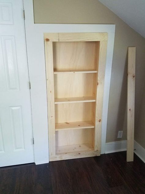 Hidden Bookshelf Door for Closet : 10 Steps (with Pictures) - Instructables Closet Door With Shelves, Cover A Door Ideas, Hidden Closet Door Ideas, Diy Hidden Bookcase Door, Door Bookshelf Diy, Door Cover Up Ideas, Hidden Closet Ideas, Stud Shelving, Hidden Closet Door