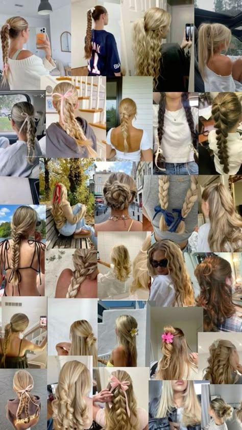 #beach#beachhair#hairstyles #easyhairstyle #beach#summer#summerhairstyle Hairstyle Examples, Hair Inspiration Long, Plaits Hairstyles, Hairdos For Curly Hair, Peinados Fáciles Para Cabello Corto, Effortless Hairstyles, Back To School Hairstyles, Hairdo For Long Hair, Hair Stylist Life