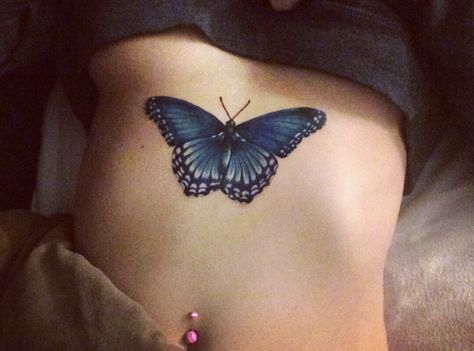 Butterfly Tattoo Sternum, Tattoo On Sternum, Morpho Butterfly Tattoo, Butterfly Sternum Tattoo, Tattoo Sternum, Blue Morpho Butterfly, Morpho Butterfly, Sternum Tattoo, Blue Morpho