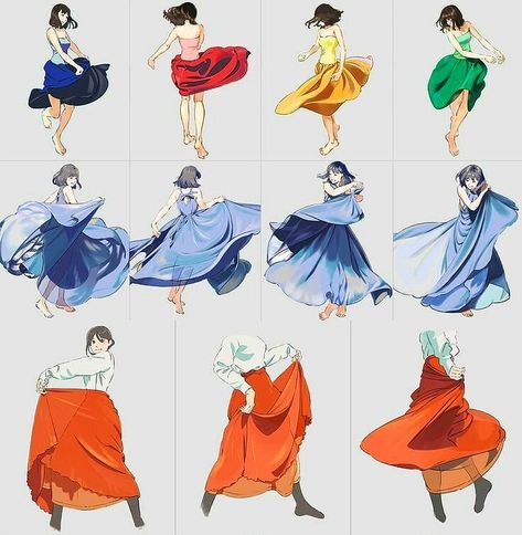 Spin dres Spin Drawing Reference, Spinning Skirt Reference, Skirt Twirl Drawing Reference, Dress Physics Reference, Twirling Dress Reference, Skirt Movement Reference, Dress Spinning Reference, Spinning Pose Reference, Skirt Physics Drawing