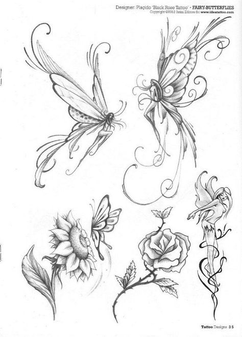 Fairy On A Flower Tattoo, Ethereal Tattoos Fairy, Faeries Tattoo, Mystical Fairy Tattoo, Dragonfly Fairy Tattoo, Bujo Fairy Theme, Abstract Fairy Tattoo, Faerie Tattoo Ideas, Water Fairy Tattoo