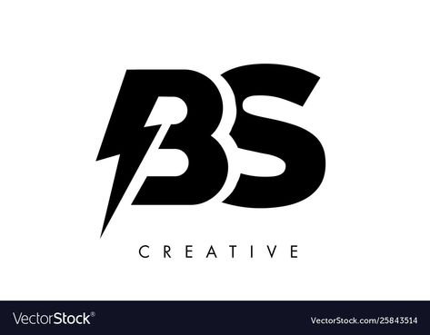 Lighting Thunder, Bs Logo, Electric Bolt, Thunder Bolt, Letter Logo Design, Letter Logo, Png Images, Vector Illustration, Illustrator