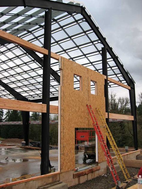 Metal Frame House Construction, Sip Panels Construction, Sip House Plans, Icf House Plans, 1 Bed House, Steel Frame Building, House Plans Layout, Sip Panels, Prefabricated Architecture