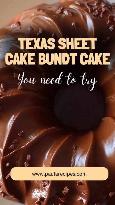 Turn your dessert game up a notch with this Texas Sheet Cake Bundt Cake! Every bite is a chocolatey, buttery dream come true. 😍🍰 #BundtCakePerfection #TexasSheetCake #ChocolateObsession #BakingFun #SouthernGoodness #SweetTreats #CakeLoversUnite #YummyInMyTummy #DessertHeaven #BakingAddict Texas Sheet Cake In Bundt Pan, Strawberry Texas Sheet Cake, Texas Sheet Cake Bundt Cake, Heath Bar Recipes, Texas Sheet Cake Bites, Cake Bundt, Heath Bars, Texas Sheet, Texas Sheet Cake