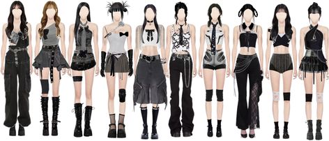 Discover outfit ideas for made with the shoplook outfit maker. How to wear ideas for Bracelet Set and belt Black Hair Silver Streak, Blackpink 5th Member Outfits, Elegant Goth, Black Wavy Hair, White Tube Top, Fashion Project, Todays Outfit, Amazon Women, Outfit Maker