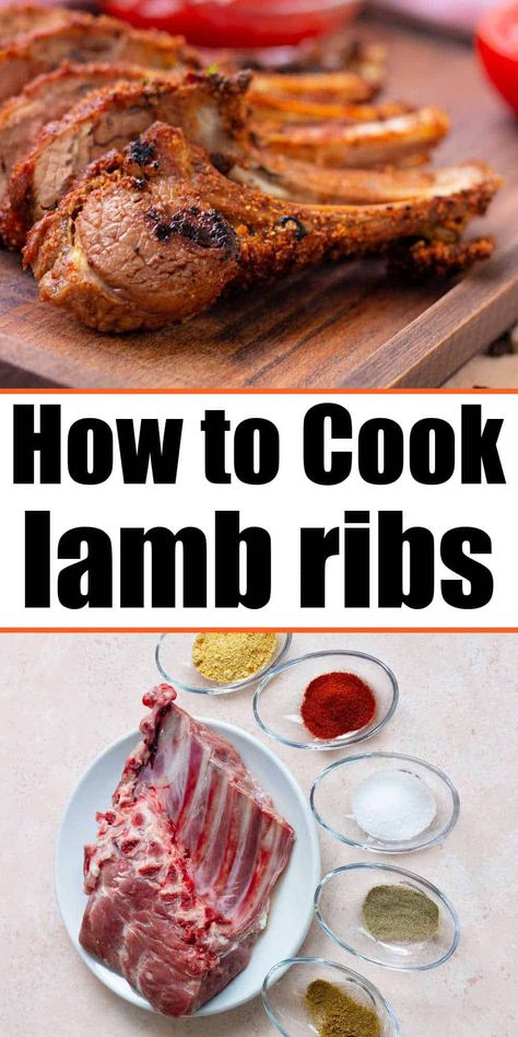 How to cook lamb ribs in air fryer, in slow cooker, grilled, roasted or braised is here. Best way to get ribs from lamb to tender with rub. Lamb Riblets Recipe, Ribs In Air Fryer, Lamb Recipes Oven, Pressure Cooker Lamb, Pressure Cooker Ribs, Ribs Recipe Oven, Slow Cooker Pork Ribs, Slow Cooker Ribs Recipe, Cook Lamb