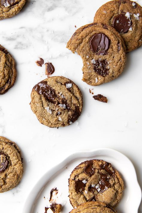 Brown Butter Chocolate Chip Cookies, Rye Flour, Vanilla Paste, Choc Chip Cookies, Flaky Salt, All Purpose Flour, Oven Racks, How Sweet Eats, Brown Butter