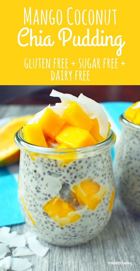 Low Carb Vegan Breakfast, Mango Chia Seed Pudding, Chia Seed Parfait, Coconut Chia Seed, Coconut Chia Seed Pudding, Mango Chia Pudding, Chia Puding, Chia Seed Recipes Pudding, Chia Recipe