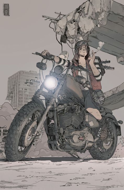 Anime Motorcycle, Bike Artwork, Motorcycle Drawing, Motorcycle Illustration, Motorcycle Wallpaper, Illustrations Art, Photographie Portrait Inspiration, Arte Cyberpunk, Motorcycle Art