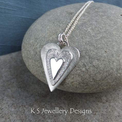 Minimalist Necklace Silver, Silver Metal Clay, Hand Heart, Minimalist Pendant, Silver Clay, Metal Clay Jewelry, Silver Jewelry Design, Sterling Silver Jewelry Handmade, Gold Diamond Earrings