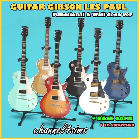 Simstrouble Cc, Guitar Gibson, Les Paul Guitars, Gibson Les Paul, Cc Finds, Sims 4 Cc, Sims 4 Custom Content, Sims 4 Mods, Les Paul