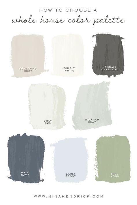 Whole House Color Palette, Color Palette For Home, House Color Palette, Choosing Paint, House Color Palettes, Paint Color Schemes, House Color Schemes, House Color, Interior Paint Colors