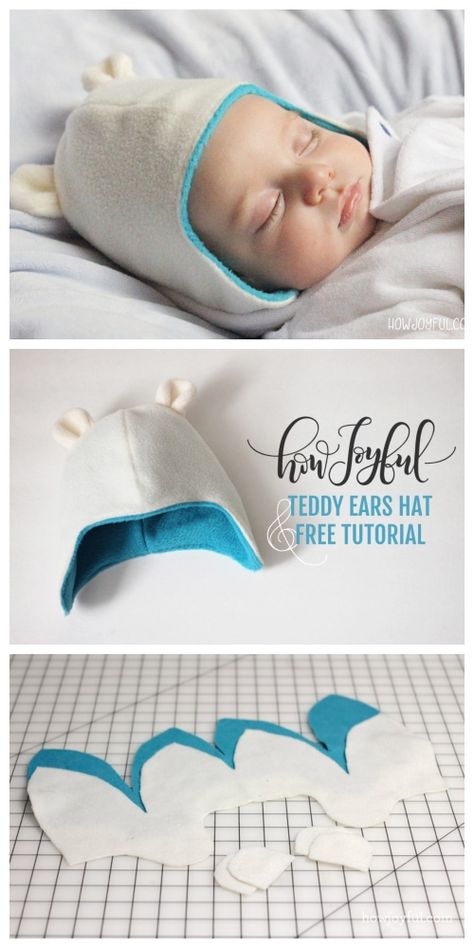 Infant Fleece Hat Pattern Free, Baby Winter Hat Sewing Pattern, Newborn Hat Sewing Pattern, Baby Hat Patterns Sewing, Baby Hat Sewing Pattern Free, Baby Hat Sewing Pattern, Baby Hat Pattern, Pola Topi, Diy Teddy Bear