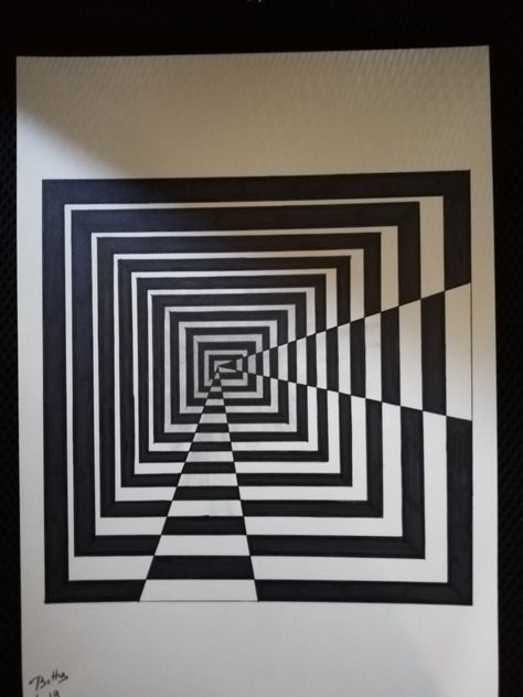 Interconnection Art, Pop Art Drawings Ideas Easy, Gemotric Art, Optical Illusions Art Drawing, Illusion Art Drawing Simple, Optical Illusions Drawings Easy, 3d Line Art, 3d Illusion Drawing, Optical Illusions Drawings