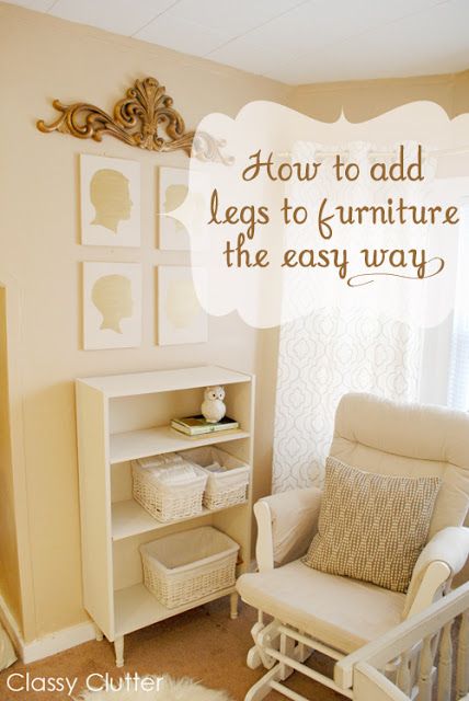 How to add legs to furniture - Classy Clutter Add Legs To Furniture, Nursery Nook, Spooky Ideas, Laminate Furniture, Super Nails, Nails Simple, Halloween Nail, Redo Furniture, Furniture Legs