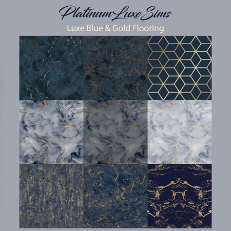 Luxe Blue & Gold Flooring - The Sims 4 Build / Buy - CurseForge Sims 4 Mac, Sims 4 Cc Furniture Living Rooms, Sims 4 Cheats, Sims 4 Tsr, Luxe Furniture, Sims Packs, Free Sims 4, Luxury Floor, Sims 4 Body Mods