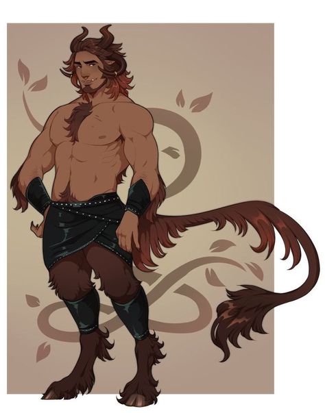 Faun Character Design, Minotaur Character Design, Male Satyr, Dungeons And Dragons Characters, Dnd Art, Fantasy Creatures Art, Wow Art, Character Design Male, Fantasy Rpg