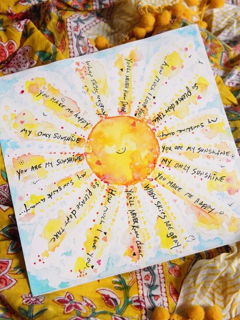 Sunshine Painting, Sunshine Crafts, Sunshine Art, My Only Sunshine, Where To Travel, Sun Art, Cover Ideas, Happy Paintings, Journal Cover