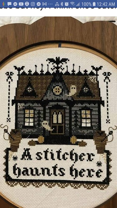 Haunted Cross Stitch, Big Cross Stitch Patterns, Creepy Cross Stitch, Goth Cross Stitch, Witch Cross Stitch Pattern, Kawaii Cross Stitch, Witch Cross Stitch, Stitch Witchery, Cross Stitch Quotes