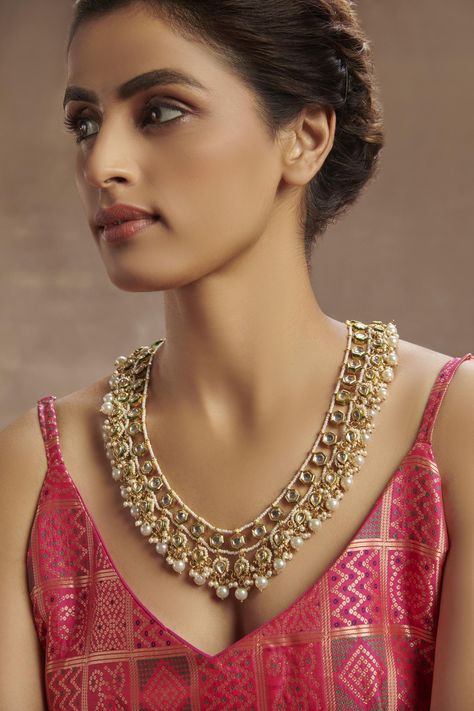 Kundan Long Necklace, Sabyasachi Jewelry, Necklace Closure, Sabyasachi Jewellery, Traditional Indian Jewellery, Bridal Jewellery Design, Kundan Jewelry, Jewelry Board, Necklace Indian