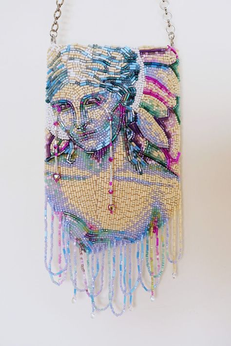 Buy Artwork - Rachel Ellenbogen My Tears Ricochet, Bead Purse, Sac Diy, Textile Art Embroidery, Hand Beaded Embroidery, Bead Embroidery Patterns, Bead Embroidery Jewelry, Beaded Purses, Embroidery Inspiration