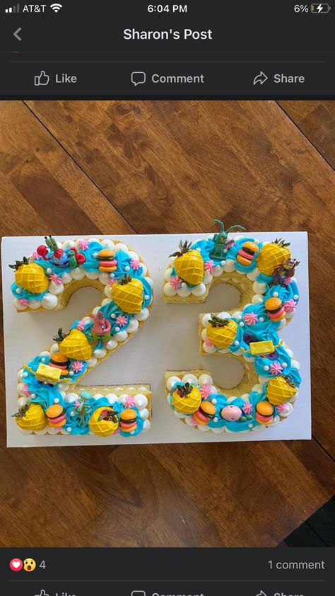 Sponge Bob 25 Birthday Ideas, Sponge Bob Food Ideas, Spongebob Number Cake, Spongebob Inspired Food, Spongebob 30th Birthday, Spongebob Pull Apart Cupcakes, Spongebob Desserts, Diy Spongebob Cake, Spongebob Themed Birthday Party Ideas 25