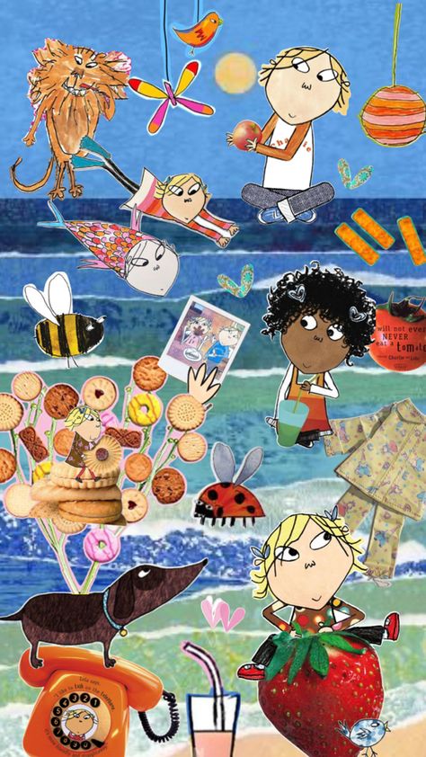 My favourite ever childhood show Charlie And Lola Wallpaper, Charlie And Lola Aesthetic, Childhood Shows, Charlie And Lola, Childhood Tv Shows, Typographic Art, Digi Scrapbooking, Photo Stickers, Wallpaper Iphone Disney