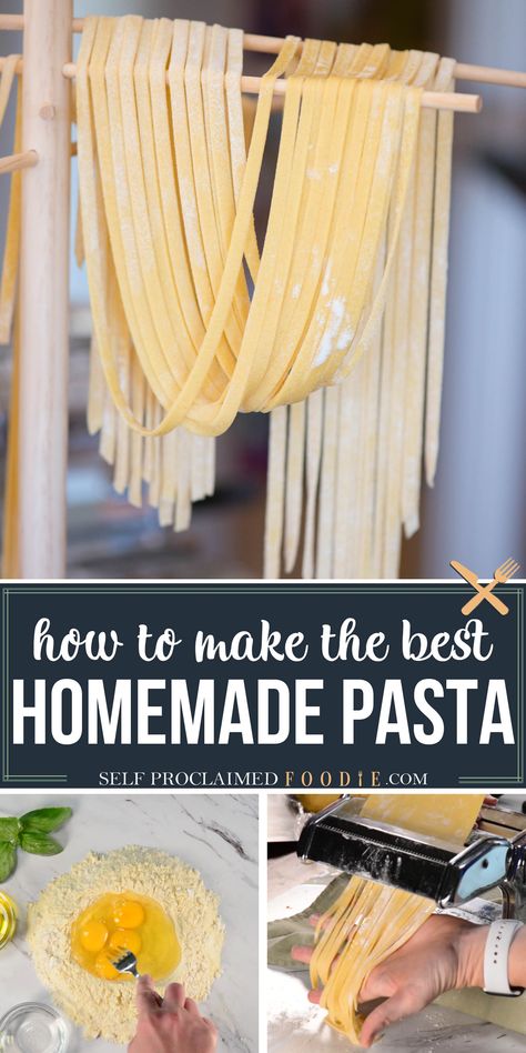 how to make homemade pasta Homemade Noodles Kitchenaid, Homemade Pasta By Hand, Fettichini Noodle Recipes, Best Homemade Pasta, Homemade Pasta Noodles, Make Homemade Pasta, Noodle Recipes Homemade, Kitchen Aide, Fresh Pasta Recipes