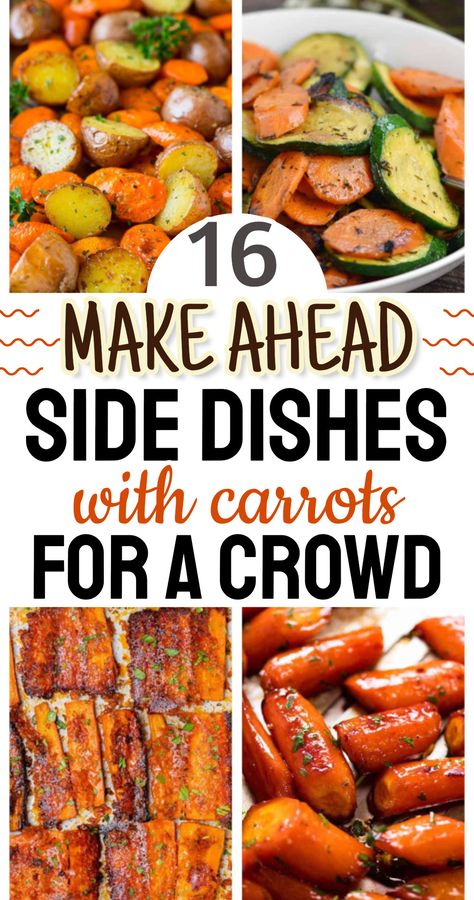 16 Make Ahead Side Dishes With Carrots For A Crowd - perfect for Thanksgiving dinner sides or Christmas potluck side dishes! Carrots For A Crowd, Carrot Side Dishes, Make Ahead Side Dishes, Simple Family Dinners, Ham Dinner Side Dishes, Ham Dinner Sides, Potluck Sides, Easter Side Dishes Vegetables, Cheap Side Dishes