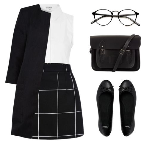 A fashion look from September 2015 featuring Glamorous blouses, Dorothy Perkins jackets and ASOS flats. Browse and shop related looks. Style Preppy, Cambridge Satchel, Womens Fashion For Work, Looks Style, Style Guide, Work Fashion, Outfits Casuales, Fashion Classy, Preppy Style