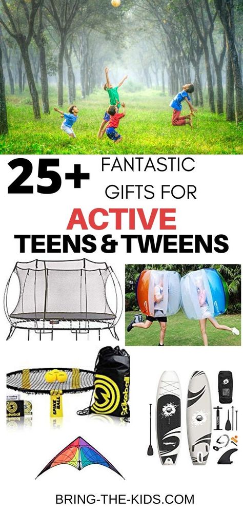 The best gift ideas for the active teen and active tween on your gift list. Not just junky toys, but awesome gifts that will keep them active year round. #activekids #stayactive #christmaslist #teengifts #giftideas #activegifts Outdoor Gifts For Kids, Backyard Gifts, Active Toys, Outdoor Fun For Kids, Summer Toys, Outdoor Gifts, Kids Gear, Awesome Gifts