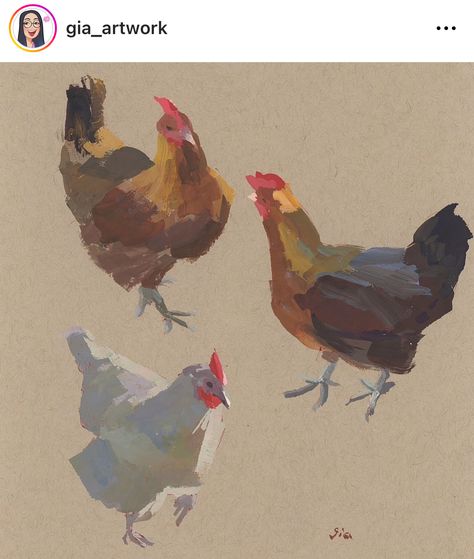 Gouache Paints, Chicken Painting, Painting Gouache, Oil Pastel Art, Gouache Art, Chicken Art, Time Painting, Fruit Painting, A Level Art