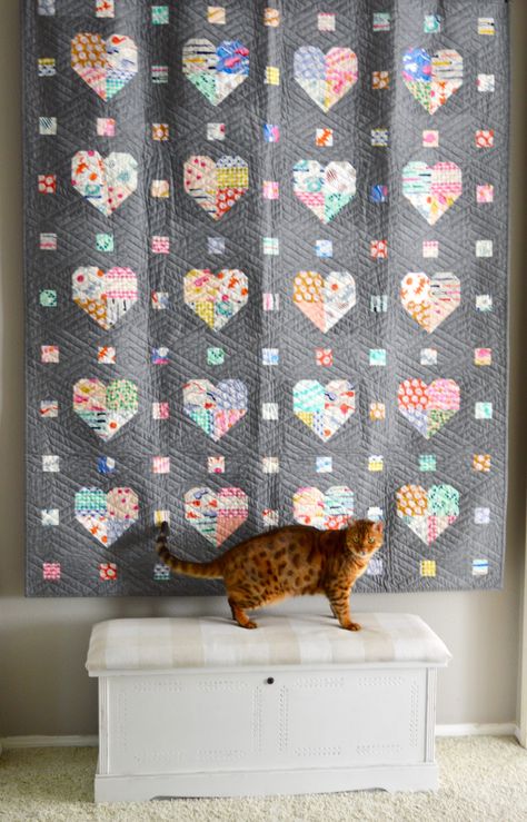 Scrappy Hearts Quilt Hearts Quilt, Charm Square Quilt, I Spy Quilt, Heart Quilt Pattern, Patchwork Heart, Scrap Quilt Patterns, Halloween Quilts, Patchwork Quilt Patterns, Precut Quilts