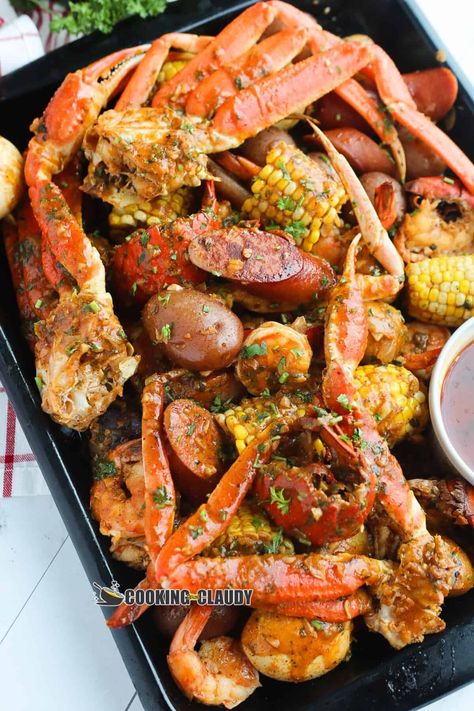 Easy Seafood Boil In A Bag Restaurant Style Seafood Boil, Small Crab Boil, Slow Cooker Crab Boil, Crab Bake Party Seafood Boil, Seafood Boil Bags In Oven, Seafood Boil Recipes In A Bag Oven, Old Bay Crab Boil, Boil In A Bag Seafood, Easy Low Country Boil Recipe