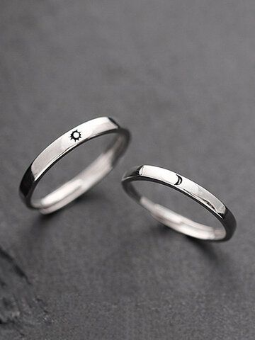 I found this amazing Simple 925 Silver Couple Rings Adjustable Open Sun Moon Ring Valentine's Day Gift with US$17.99,and 14 days return or refund guarantee protect to us. --Newchic Matching Promise Rings, Hand Jewelry Rings, قلادات متدلية, Cheap Wedding Rings, X Ring, Mens Rings Fashion, Couple Jewelry, Matching Jewelry, Men's Jewelry Rings