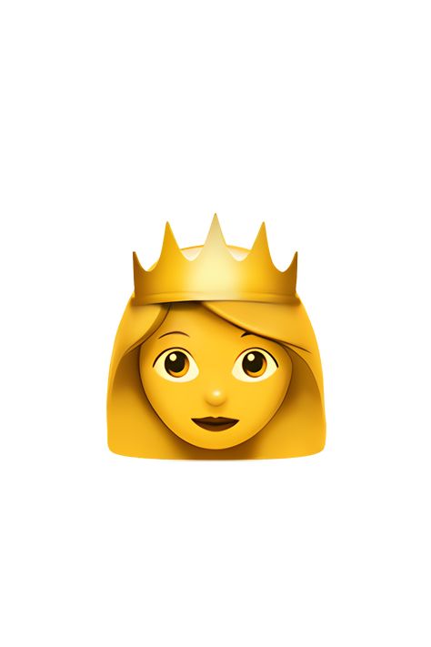 The emoji 👸 depicts a female figure with a golden crown on her head. She has long, flowing hair and is wearing a pink dress with a white collar. She is smiling and has rosy cheeks. Her eyes are closed, and she appears to be in a state of contentment or happiness. Overall, the emoji portrays a regal and elegant princess. Queen Emoji, Princess Emoji, Crown Emoji, Wave Emoji, Phone Emoji, Emojis Iphone, Apple Emojis, Iphone Emoji, Ios Emoji