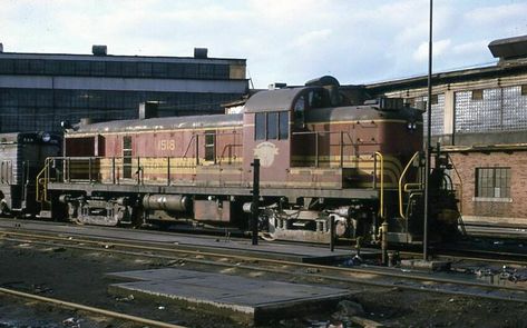 Railroad: B&M RS-3 #1518 Boston And Maine Railroad, Maroon Paint, Road Pics, Engine House, Railroad Art, Sitting Outside, Railroad Pictures, Rail Road, Railroad Photography