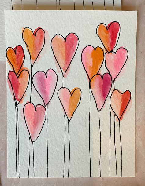 Today I am going to teach a very fun paint your own Valentine's Day Cards DIY. These hand-painted cards look amazing and are very easy to make! Valentine Drawing, Valentines Day Cards Diy, Valentines Day Cards Handmade, Valentines Day Drawing, Valentines Watercolor, Diy Valentines Cards, Valentine Cards Handmade, Diy Watercolor Painting, Cards Art