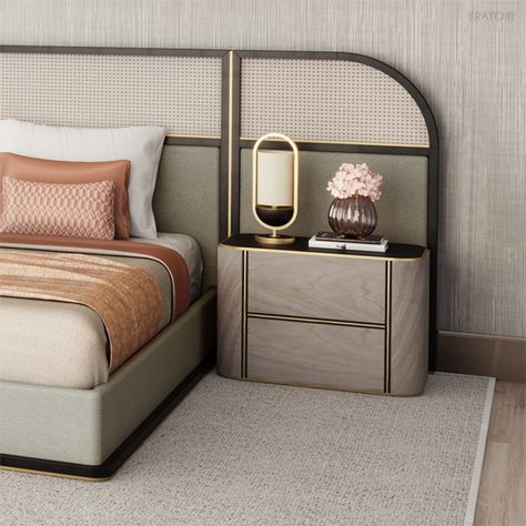 Frato Interiors on Instagram: “A New Year is here and with it, one of the most exciting Design events of the Season draws near.  Maison & Objet will witness first hand,…” Bed Headboard Design, Hotel Room Design, Twin Bed Frame, Bedroom Bed Design, Headboard Designs, Bedroom Headboard, Bedroom Furniture Design, Night Stand, Modern Bed