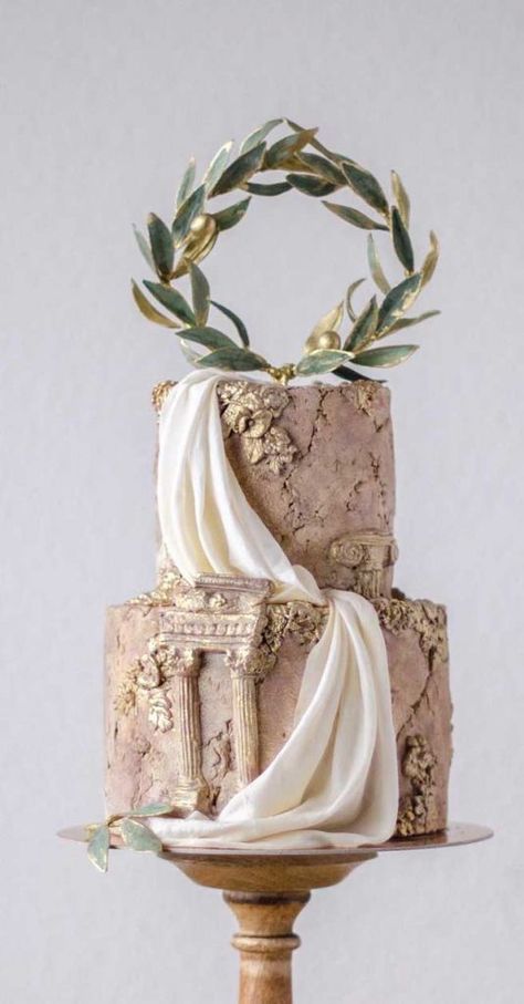 Greek Cake, Artist Cake, Pretty Wedding Cakes, Tiered Cake, Gateaux Cake, Gorgeous Wedding Cake, Cake Trends, Unique Wedding Cakes, Cool Wedding Cakes