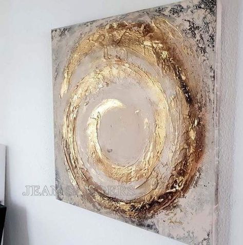 Canvas For Beginners, Gold Leaf Art, Soyut Sanat Tabloları, Easy Canvas Painting, Textured Canvas Art, Art Texture, Simple Acrylic Paintings, Beginner Painting, Diy Canvas Art