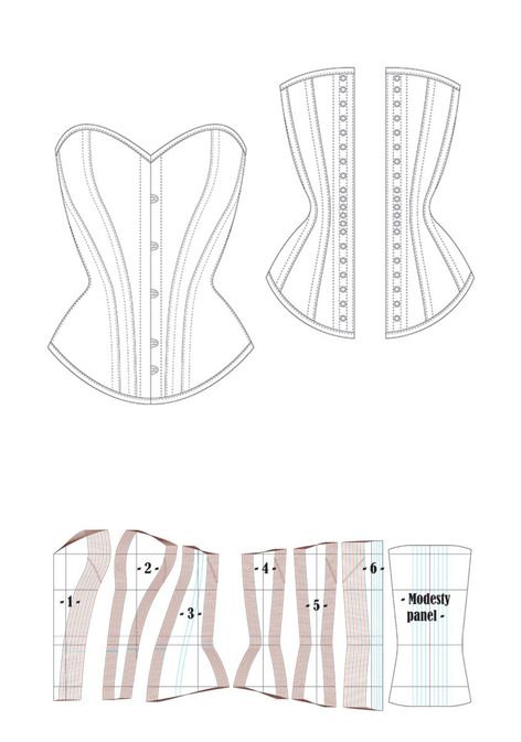 Corset Sewing Pattern, Fashion Sewing Pattern, Clothes Sewing Patterns 957 Corset Base Drawing, How To Make A Victorian Corset, Corset Template Pattern, Corset Sewing Pattern Free, Corset Template, Sewing Pattern Clothes, Victorian Corset Pattern, Free Corset Pattern, Corset Pattern Drafting