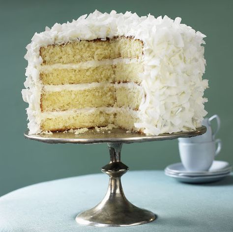 Ina Garten's Coconut Cake Ina Garten Coconut Cake, Coconut Sour Cream, Sour Cream Coconut Cake, Coconut Layer Cake, Creaming Method, Coconut Dessert, Coconut Cake Recipe, White Cake Recipe, Coconut Frosting