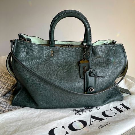 Coach 1941 Ivy Rogue 39 Bag Purse Coach Rogue 39, Dark Ivy, Coach Rogue, Coach 1941, Green Suede, Runway Collection, Work From Home, Key Holder, Coach Handbags