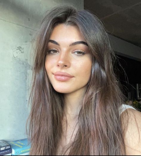 Mafia Princess, Rambut Brunette, Dark Eyebrows, Girl With Brown Hair, Long Brown Hair, Brunette Girl, Hair Inspo Color, Light Brown Hair, Brunette Hair