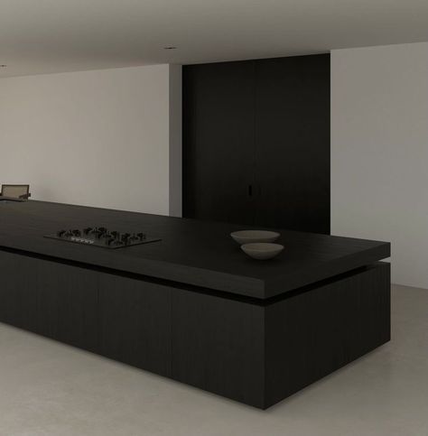 Dark Minimalist Apartment, Kitchen Purple, Purple Minimalist, Minimalist Kitchen Design, 아파트 인테리어, Minimalist House Design, Minimalism Interior, House Interior Decor, Minimalist Interior