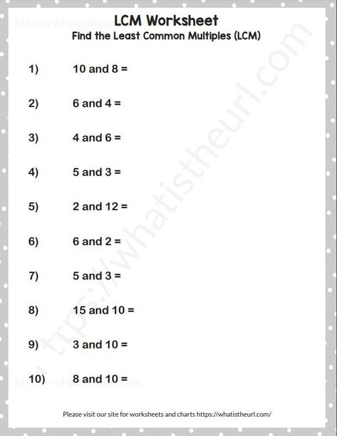 LCM Worksheet based on finding LCM between 2 numbers.Please download the PDF Find LCM (Least Common Multiple) of 2 numbers – Worksheet 5 Lcm Worksheet, Year 6 Maths, Lcm And Gcf, Worksheet For Class 2, Least Common Multiple, Common Multiples, Numbers Worksheet, English Worksheets For Kindergarten, Mental Math